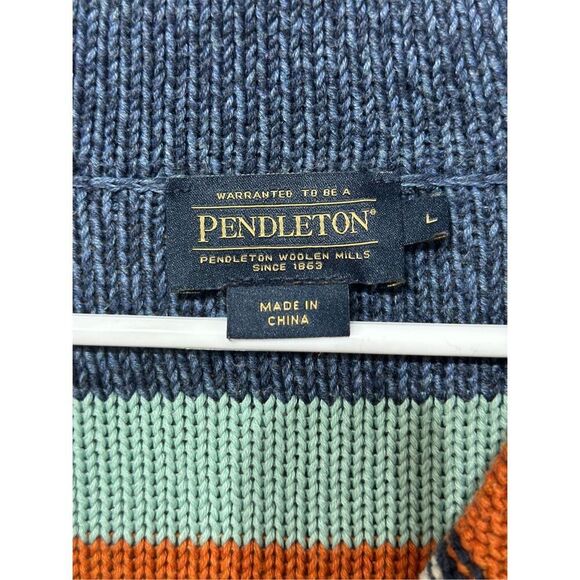 Pendleton Multi Stripe Shawl Button Up Cardigan Women's Large - Picture 6 of 13